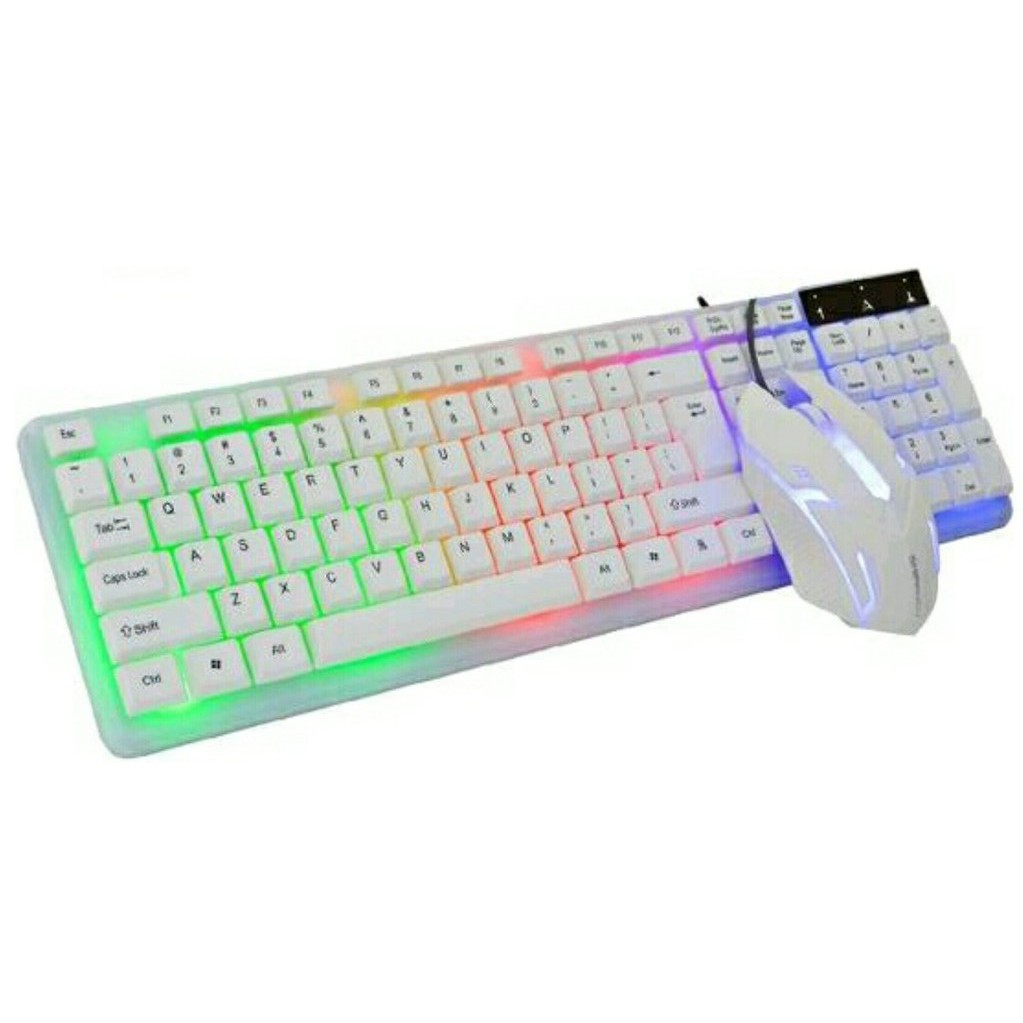 1 SET Keyboard Mouse Gaming LED JERTECH STAR KM170 -  Keyboard Mouse Lampu Set