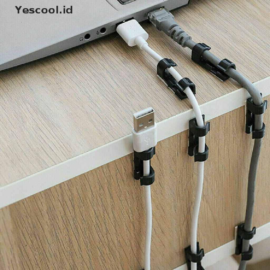 【Yescool】 20pcs Wire Organizer Securing Cable Clamp Storage Clips Buckle Line Finishing .