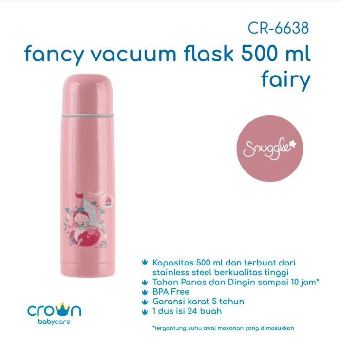 CROWN Snuggle Vacuum Flask 500ml Thermos Air Panas dan Dingin Termos