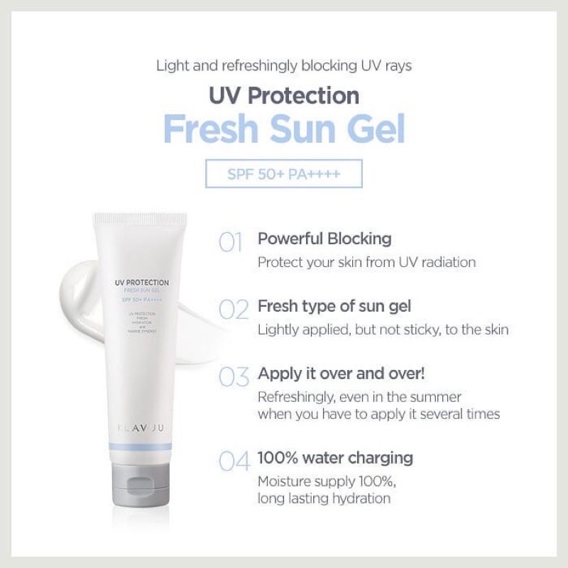 Jual Ready Klavuu UV Protection Fresh Sun Gel SPF 50 PA+++ 50ml