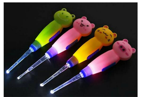 Earpick Kartun Karakter Lucu Anak Kid Baby - Korek Kuping Telinga Lampu Led Nyala - Ear Pick 27 gr