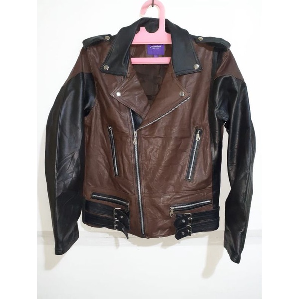 JAKET KULIT PRIA MODEL RAMONES SECOND