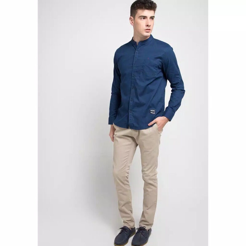 d&f Kemeja Koko Pria Navy Blue L