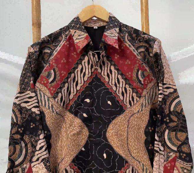 Batik Cowok Lengan Panjang Slimfit Terkini Batik Pria Lengan Panjang Produksi Batik Aluna Gba 008