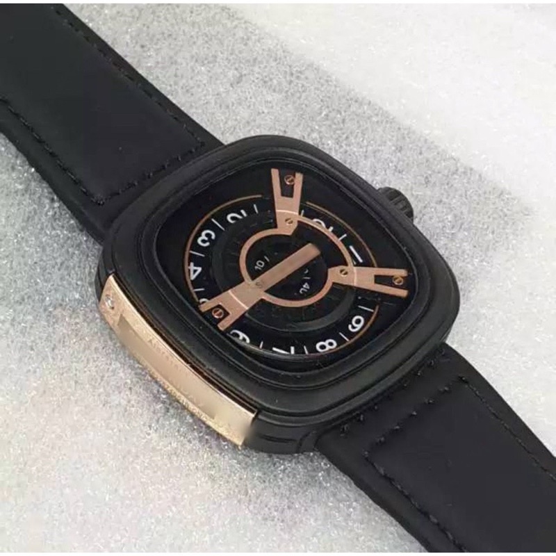 (Terima Cod)Jam Tangan Pria Fashion SF Strap Kulit(Dikirim Jakrta)