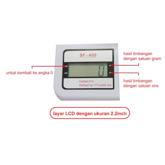 Timbangan Dapur Digital Elektrik Scale SF400 Pengukur Berat Makanan