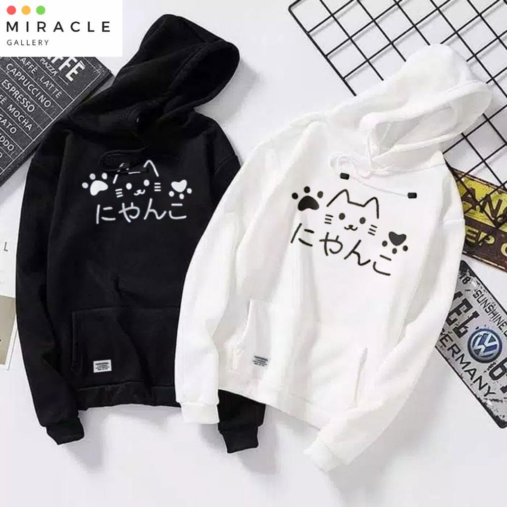 Sweater Hoodie Couple / Jaket pasangan CUTE CAT  Bahan Fleece Premium