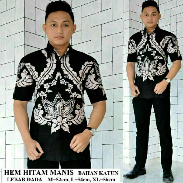 Hem Batik Batik Dolby Dolbi Dobi Dobby Doby Katun Berkualitas Atasan Pria Batik Modern / No4007