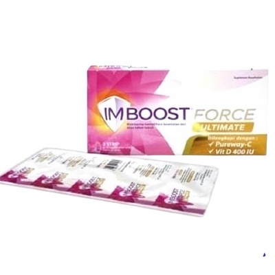 IMBOOST Force Ultimate Strip Vitamin Suplemen Daya Tahan Tubuh Dengan Pureway Vitamin C dan Vitamin D3