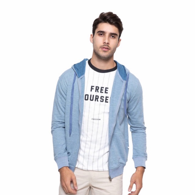 Jaket Hoodie Nevada Biru Muda