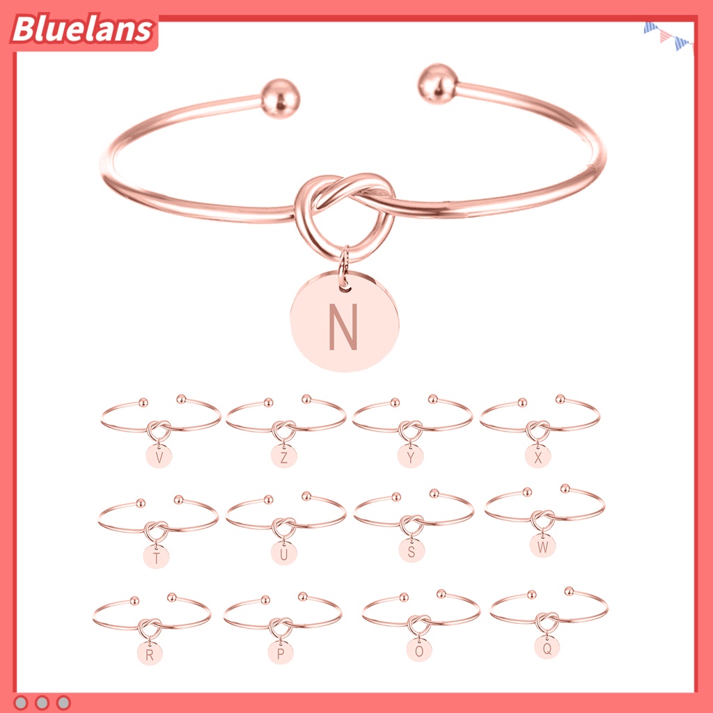 Bluelans Bracelet Opening Knotted Heart Shape Alloy Stylish Bangle for Women