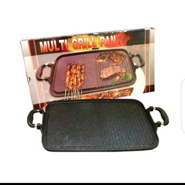 Multi Grill Pan / Panggangan Teflon Serbaguna / Bakar Sosis Burger Hotdog Sate Daging