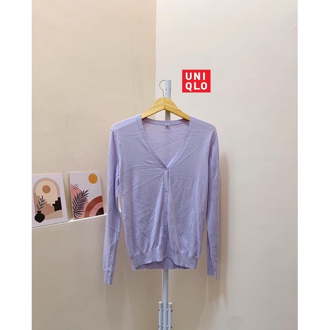 cardigan uniqlo lilac