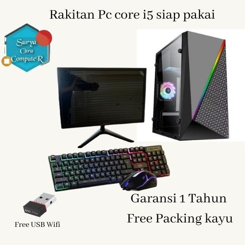 PC Rakitan Core i5 / SSD FULL SET /PC KERJA / SEKOLAH/GARANSI 1 THN