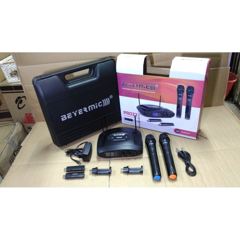 MIC WIRELESS HANDLE BEYERMIC PRO22 PROFESIONAL MICROPHONE UHF