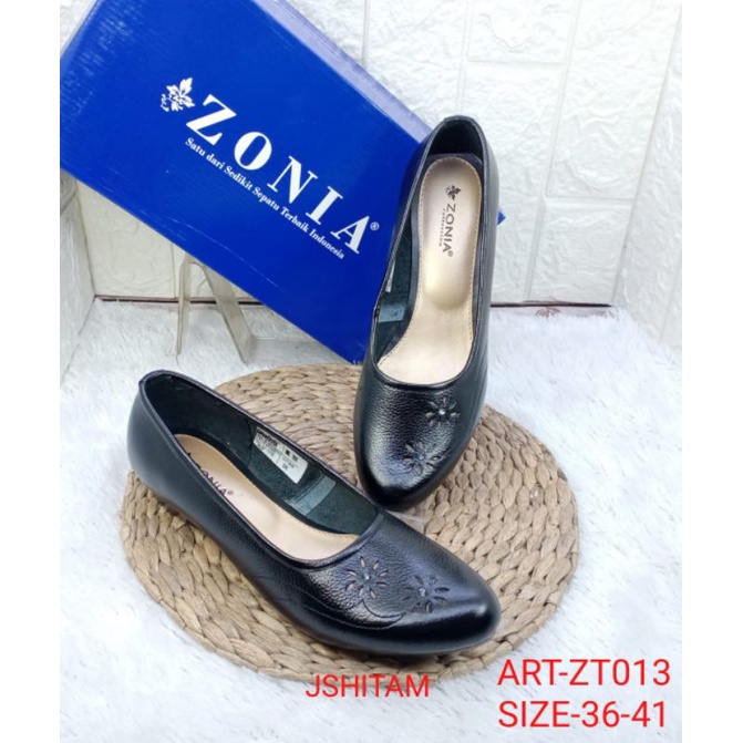 SEPATU KULIT WEDGES WANITA ZONIA ZT 013