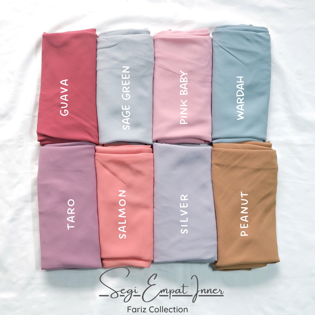 Hijab SEGI EMPAT INSTANT PLUS INNER 2IN1, Kerudung 2IN1 SEGITIGA PLUS INNER, SEGIEMPAT CERUTI BABYDOLL