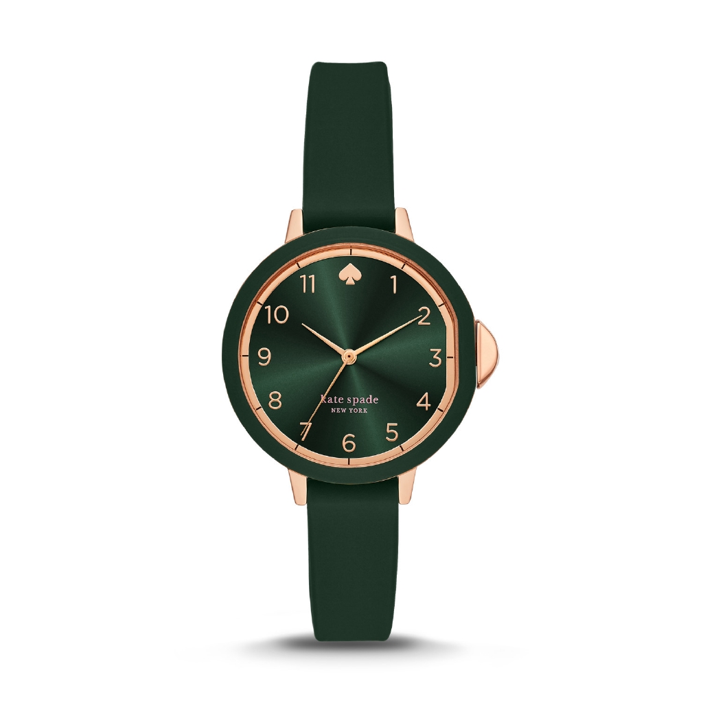 Kate Spade New York Park Row Three-Hand Matte Green Silicone Watch - KSW1543 - Jam Tangan Wanita