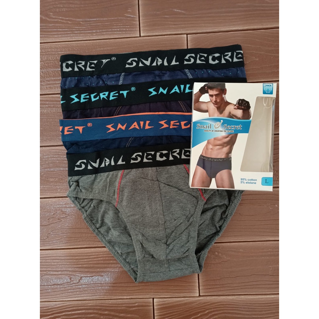 3 PCS CELANA DALAM PRIA / CD SNAIL SECRET