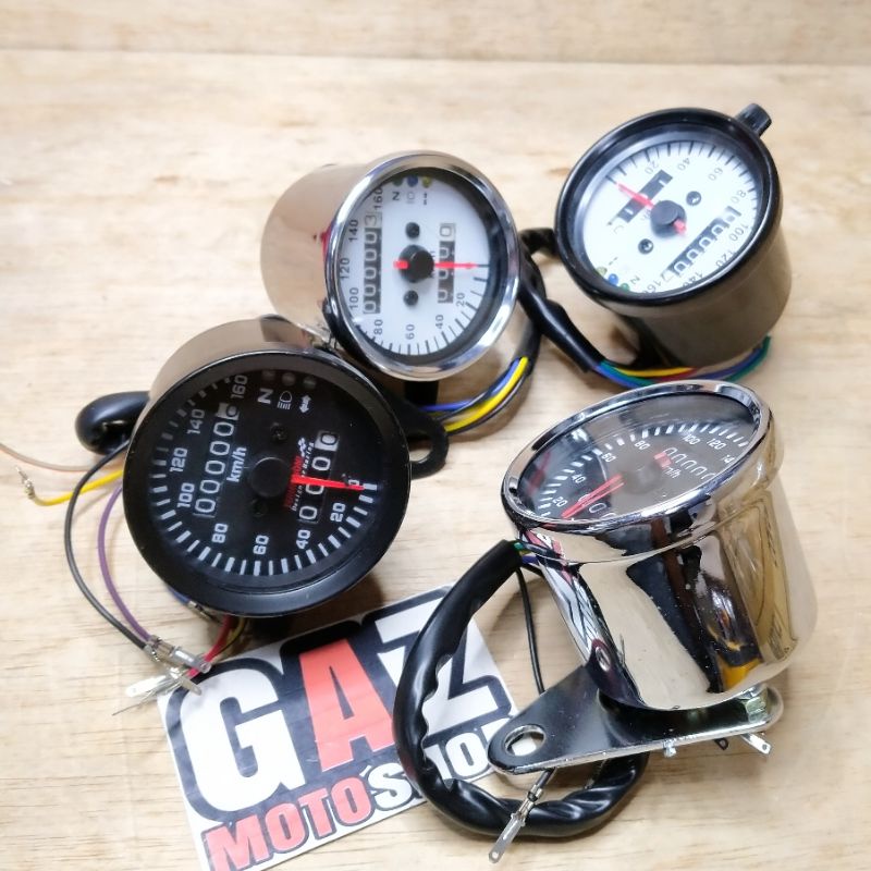 Speedometer Jarum Universal Crhome Hitam Spido Tabung CB Variasi Japstyle Classic Custom GL MP Tiger