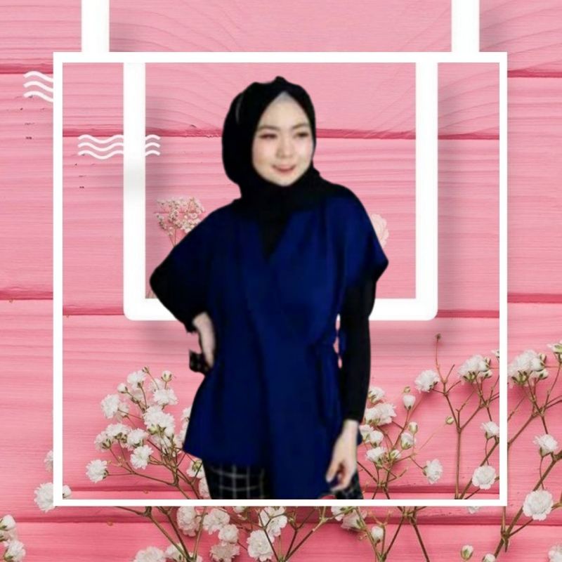 Atasan Blouse Wanita Dewasa Fit XL Bahan Moscrepe Terbaru 2023 Kekinian Murah Atasan Baju Outer Kia