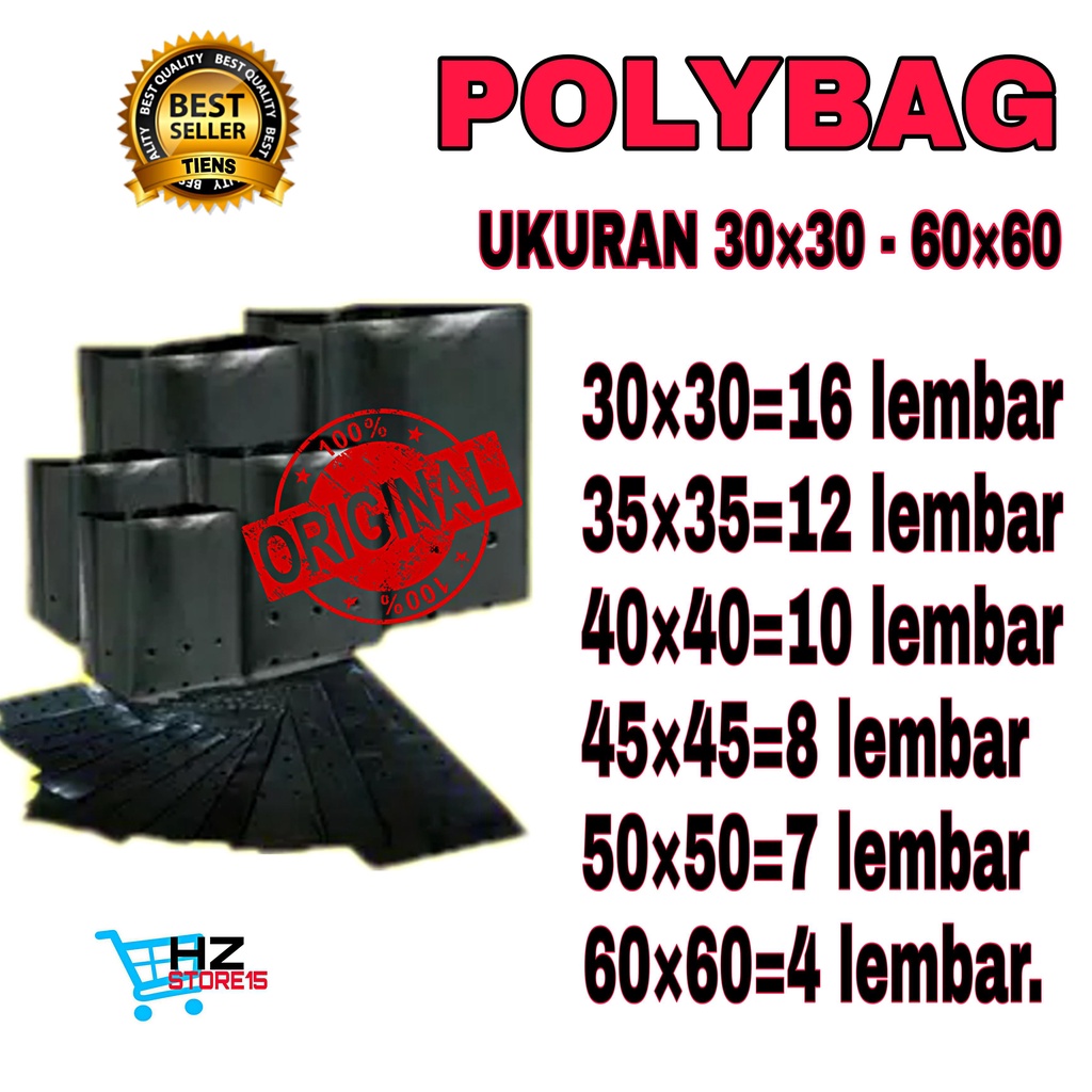 Polibag Tanaman Besar Plastik Polibek Hitam Ukuran 30 - 60 Cm