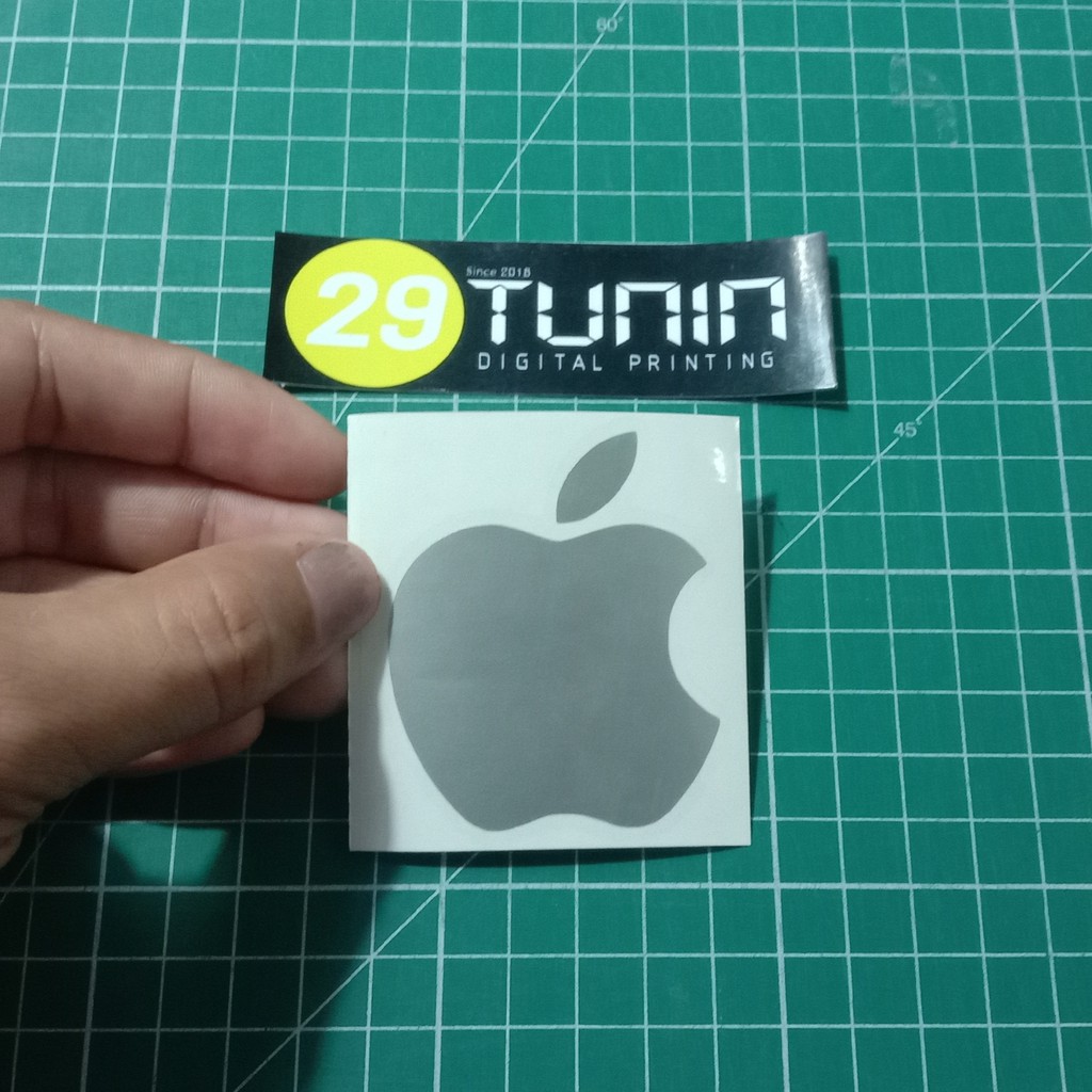 

Sticker stiker cutting apple oracal silver premium