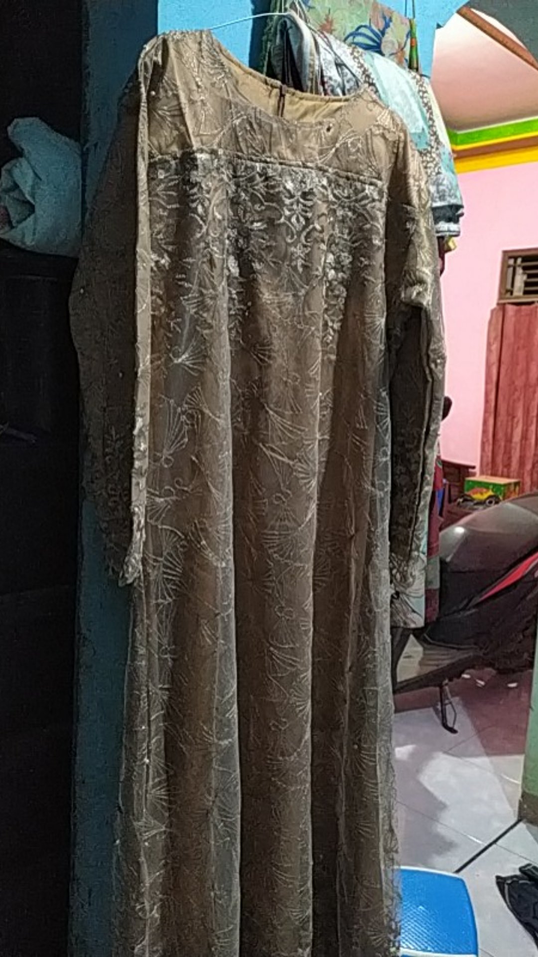 Ada Jumbo Best Seller Laudya Dress By Elsire Tile Bordir Brokat Belakang Full Kondangan