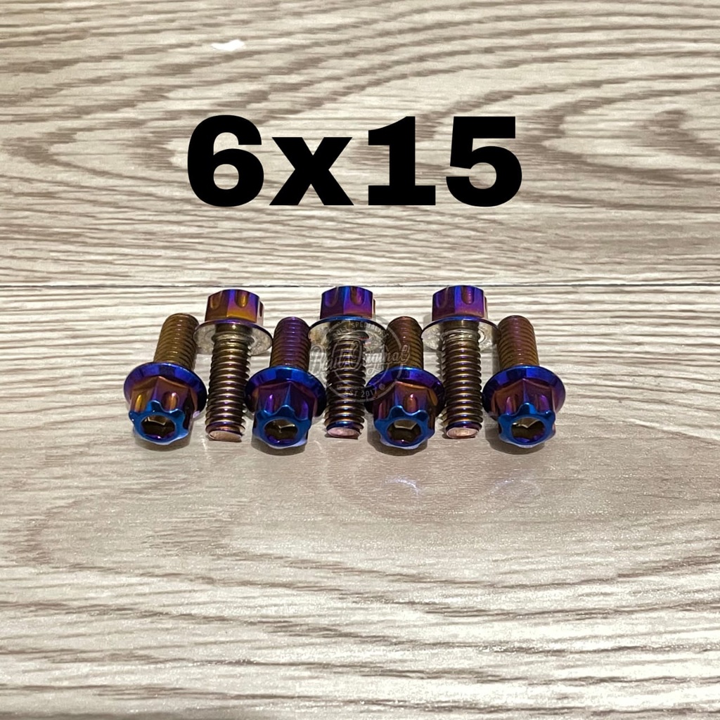 Baut probolt 6x15 blue new model drat 10 panjang 1.5cm ori thailand