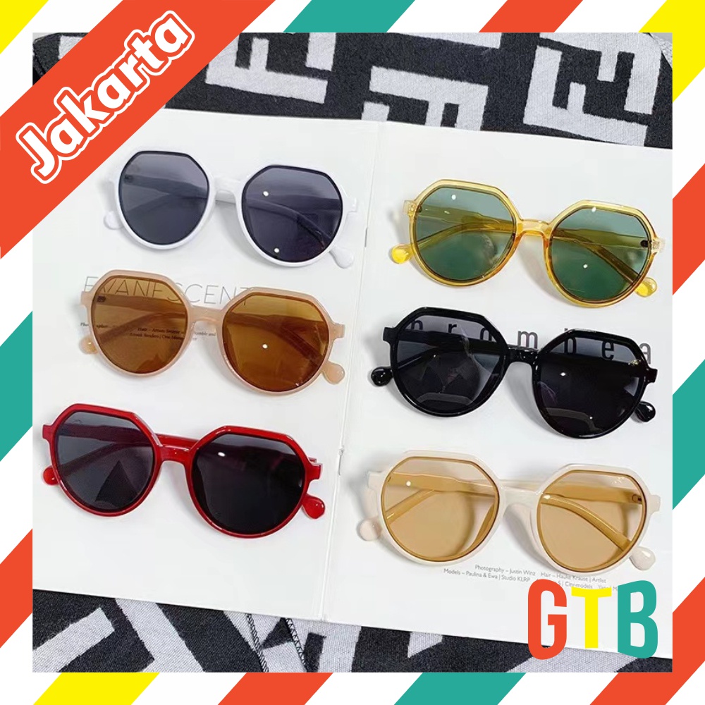 ❤GTB❤ Kacamata Hitam Wanita Hexagon - Kacamata Elegan Retro Wanita Korean Style R546