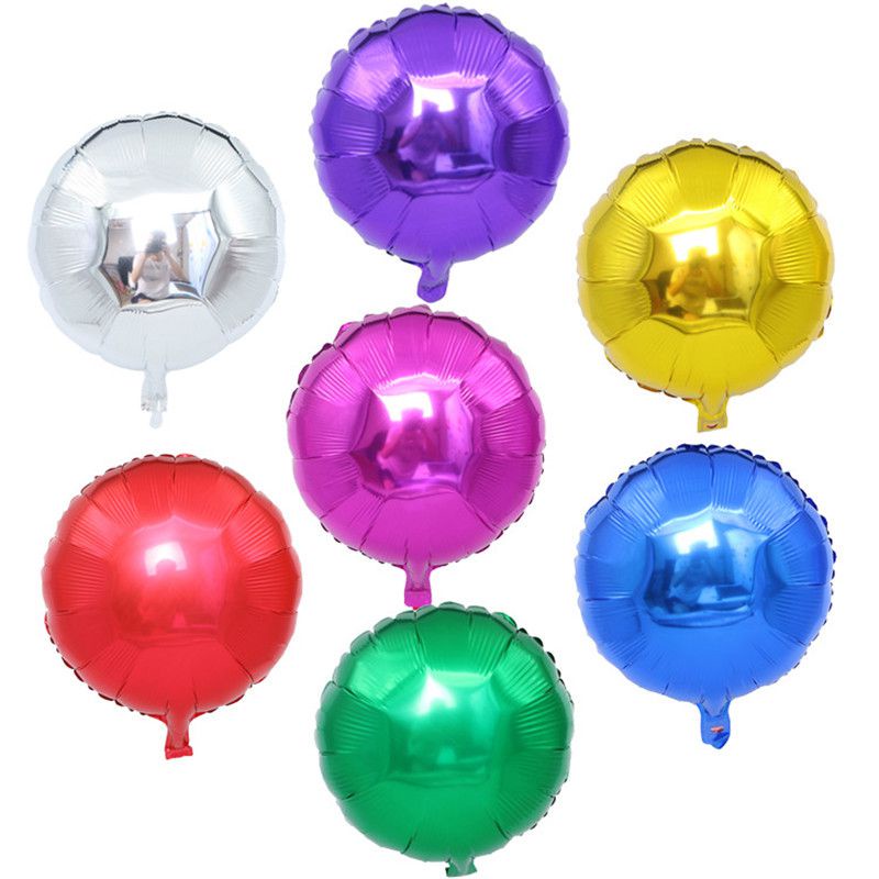 18&quot; Solid Colour Foil Balloons Heart Star Round Shape For Wedding Birthday Party