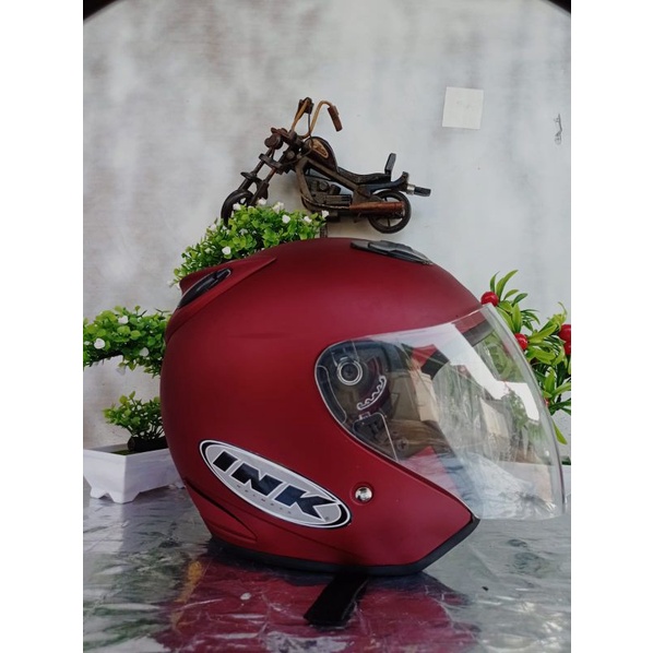 HELM INK CENTRO SNI WARNA LENGKAP fre kardus-Maroon dop