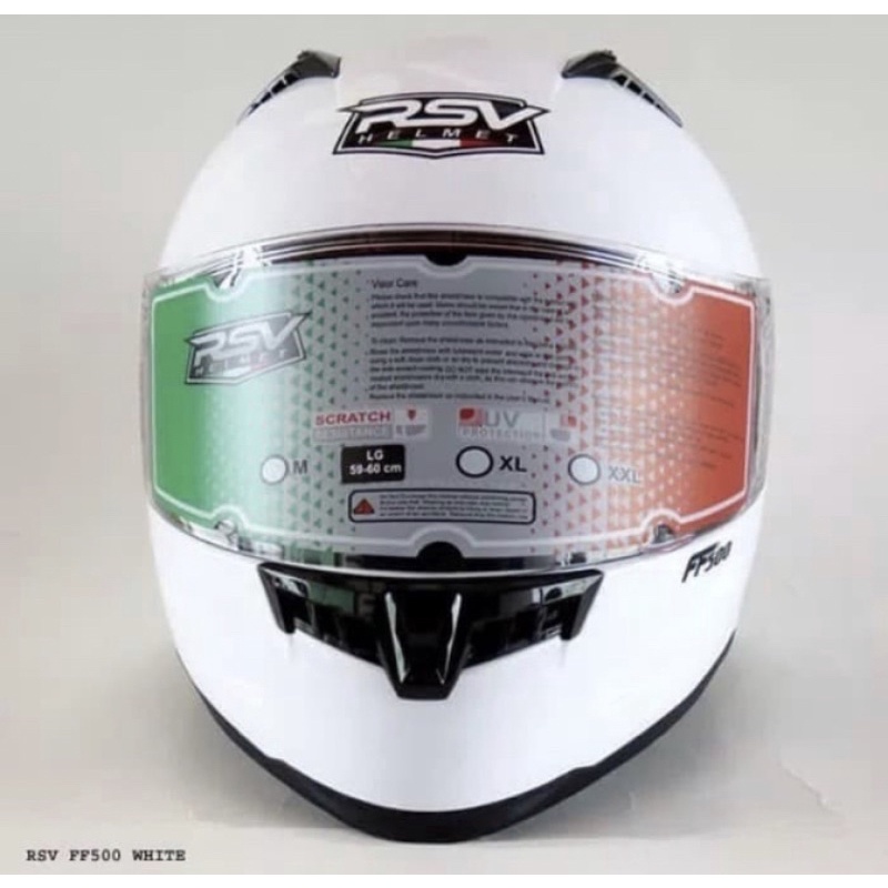 RSV FF500 WHITE GLOSSY / HELM FULL FACE / HELM RSV