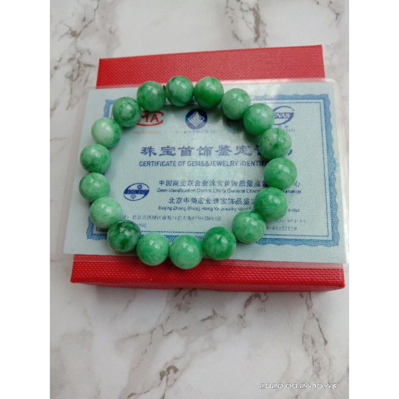 GELANG GIOK BURMA HIJAU MUDA