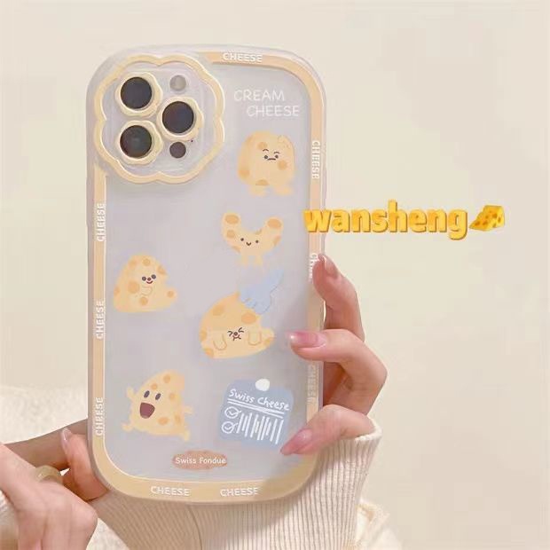 Soft Case Silikon TPU Transparan Motif Keju Cover iPhone 12 13 Se 2020 6 6S 7 8 Plus X XS XR 11 Pro Max