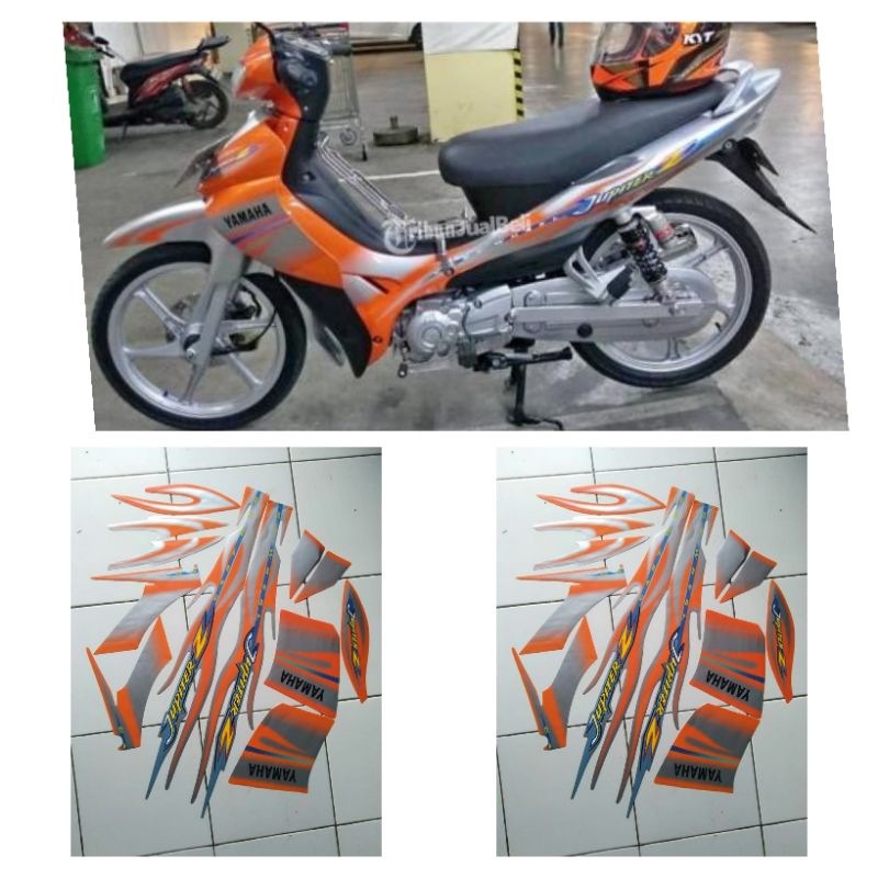 stiker striping yamaha jupiter z cw 2005 silver orange