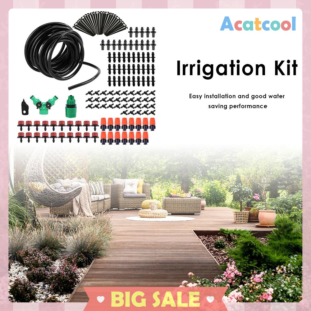 30m Micro Drip Irrigation System Adjustable Dripper Plant Self Watering Kit