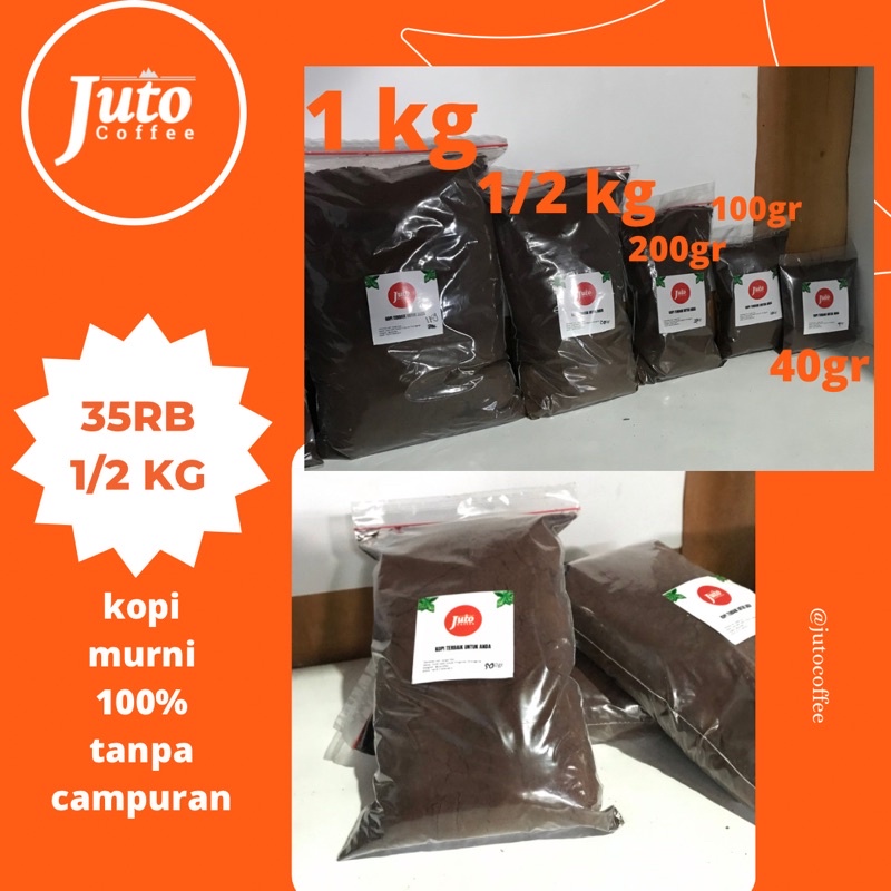 

kopi bubuk juto coffee 100% murni tanpa campuran