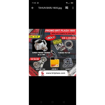 BRT PAKET BORE UP SUPER BLOK FORGED CERAMIC + FORGED PISTON SONIC 150 NEW