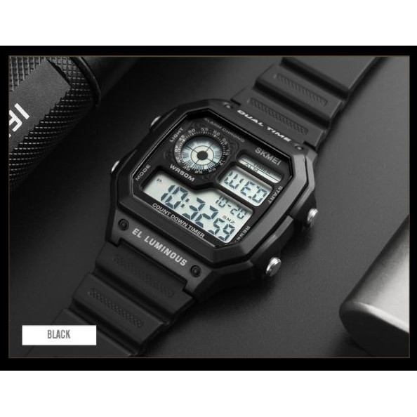 SKMEI Jam Tangan Digital Pria - 1299 - Black