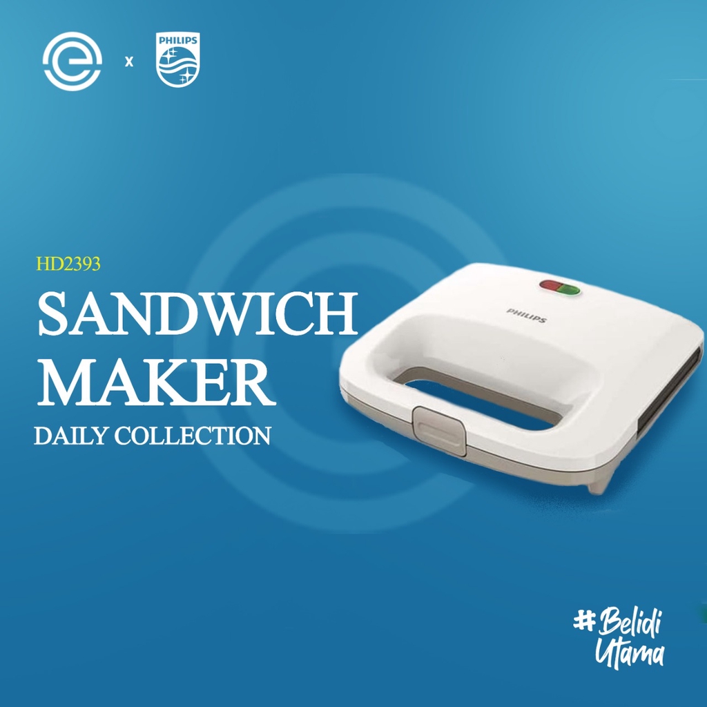 Jual PHILIPS Sandwich Toaster HD2393 Putih Shopee Indonesia