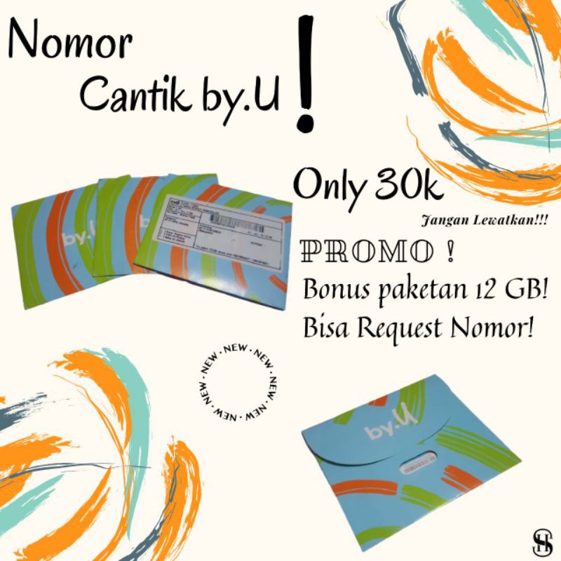 PROMO Nomor cantik By.U kartu perdana Telkomsel Paketan 20GB 7Hari / 50GB 30Hari