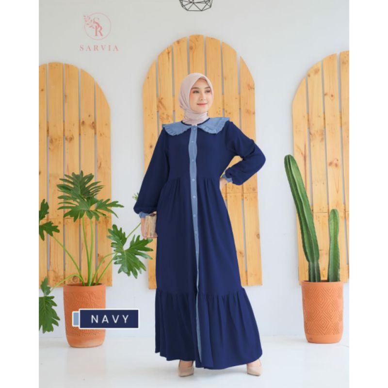 Fashion Muslim Gamis TAMARA crinkle salur dan SARVIA rayon dress adem kekinian terlaris