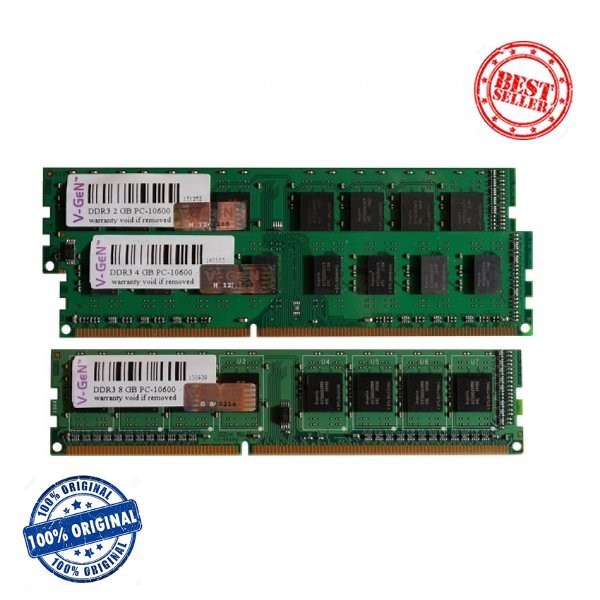 Terbaru    VGEN Memory RAM komputer 4GB DDR3 PC10600-1333Mhz    Murah