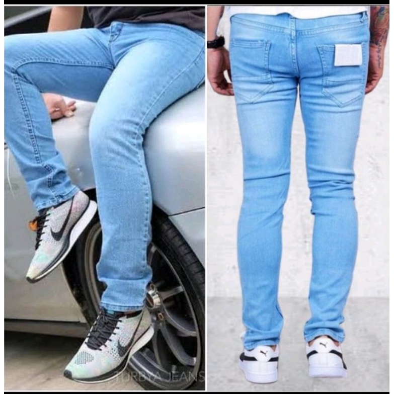 Celana Jeans Panjang Pria Pensil Slimfit Sepan Jens Cowok Distro Dewasa Skinny Melar