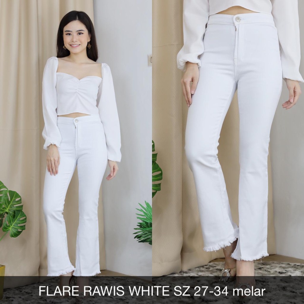 CELANA JEANS WANITA HW FLARE RAWIS SERIES