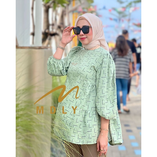 Atasan Kemeja Wanita Terbaru Hyo Blouse by Mdly Special Blue dan Salem