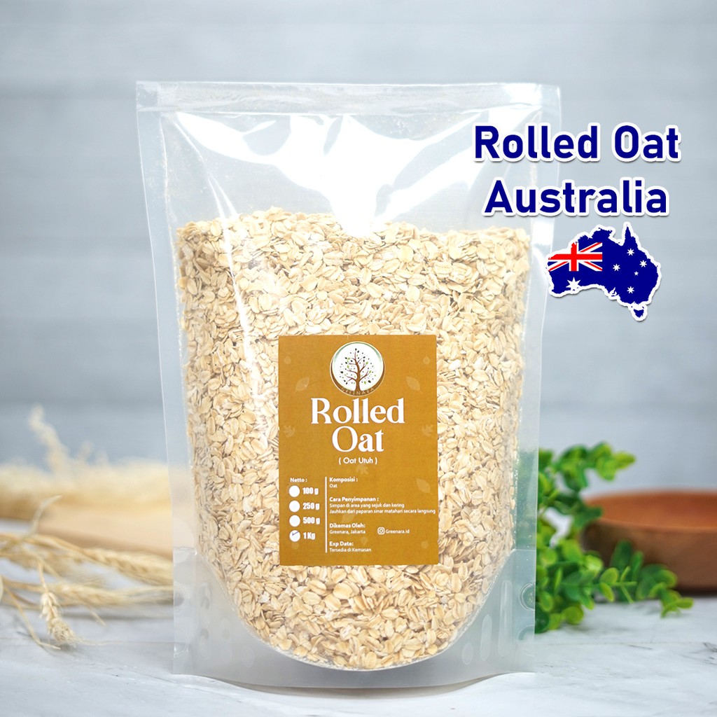 Makanan Rendah Kalori Makanan Diet Sehat Rolled Oat Natural 1kg Regular Shopee Indonesia