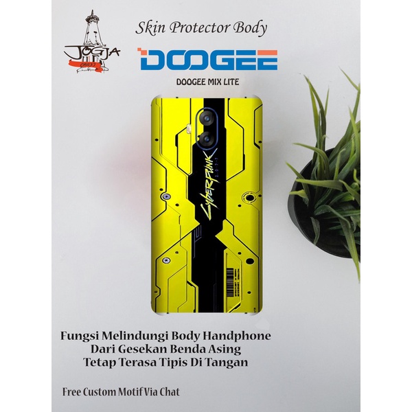 Dapat 2pcs Garskin HP Doogee MIX LITE Motif Cyber - Free custom Motif