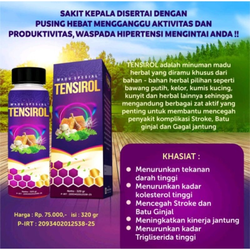 Madu spesial penurun tensi / tekanan darah tinggi/ Strok/madu Tensirol
